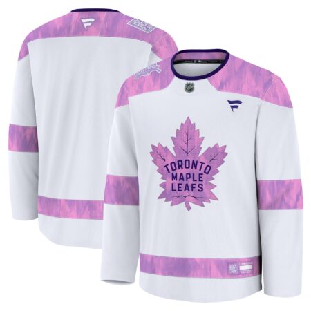 Toronto Maple Leafs 2024 Hockey Fights Cancer Practice Jersey - White