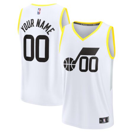 Utah Jazz Fast Break Custom Jersey - Association Edition - White