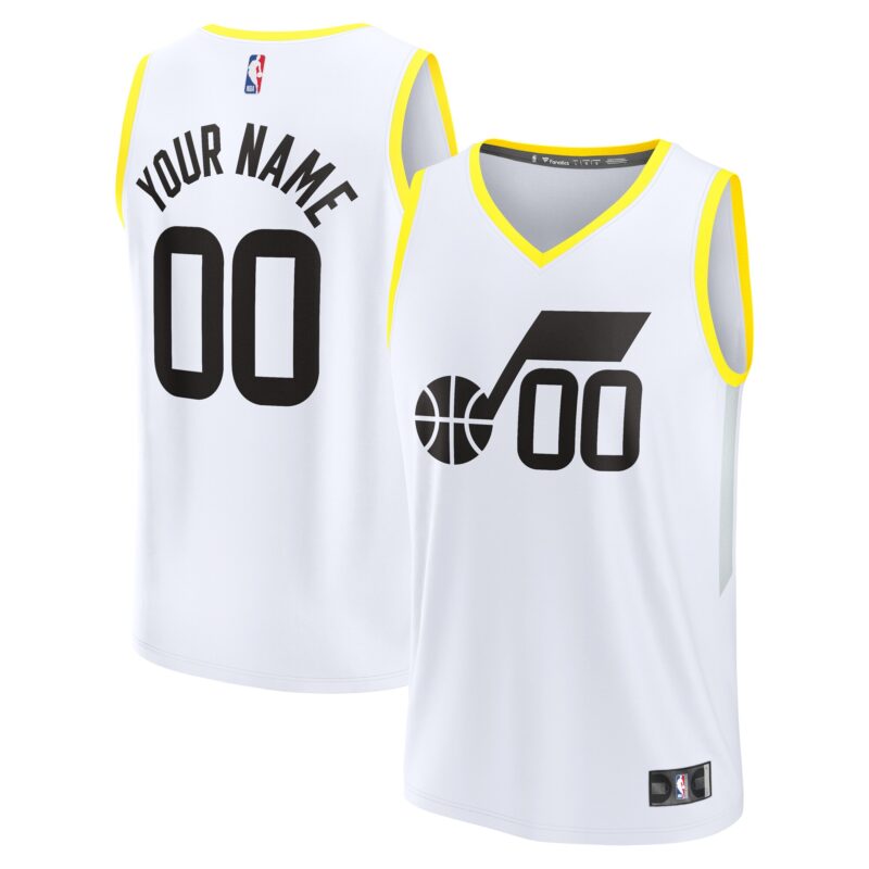 Utah Jazz Fast Break Custom Jersey - Association Edition - White