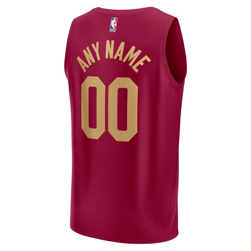 Cleveland Cavaliers Fast Break Custom Jersey - Wine - Icon Edition - Image 3