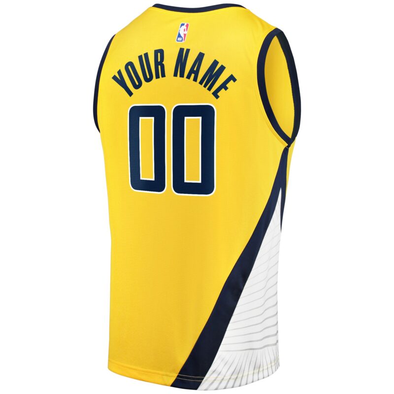 Indiana Pacers Fast Break Custom Jersey - Yellow - Statement Edition - Image 3