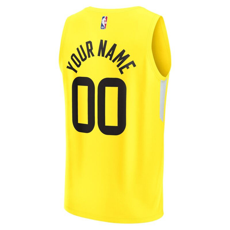 Utah Jazz Fast Break Custom Jersey - Icon Edition - Yellow - Image 3