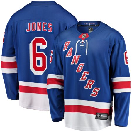 Zac Jones New York Rangers Home Premier Breakaway Player Jersey - Blue