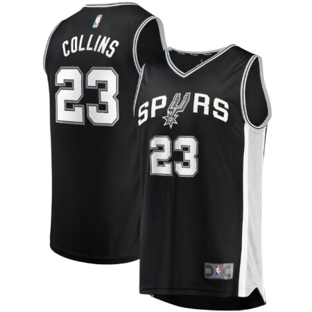Zach Collins San Antonio Spurs Fast Break Jersey - Icon Edition - Black