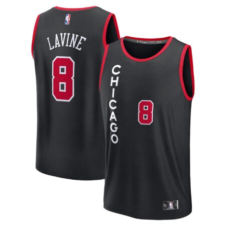 Zach LaVine Chicago Bulls Fast Break Jersey - Black - City Edition