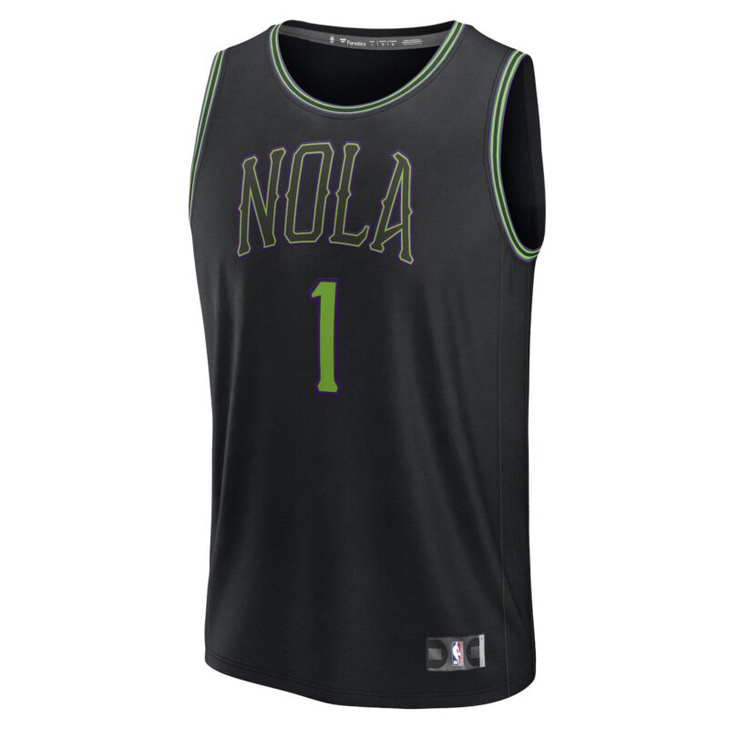 Zion Williamson New Orleans Pelicans Fast Break Jersey - Black - City Edition - Image 2