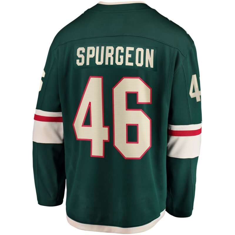 Jared Spurgeon Minnesota Wild Home Breakaway Player Jersey - Green - Image 3