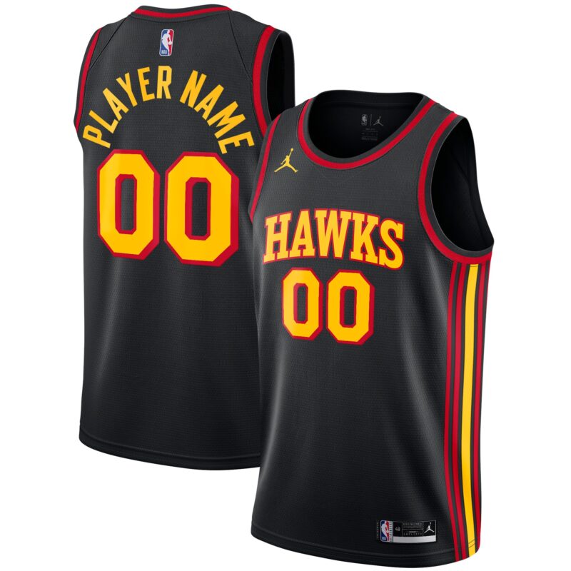 Atlanta Hawks Brand Swingman Custom Jersey - Statement Edition - Black