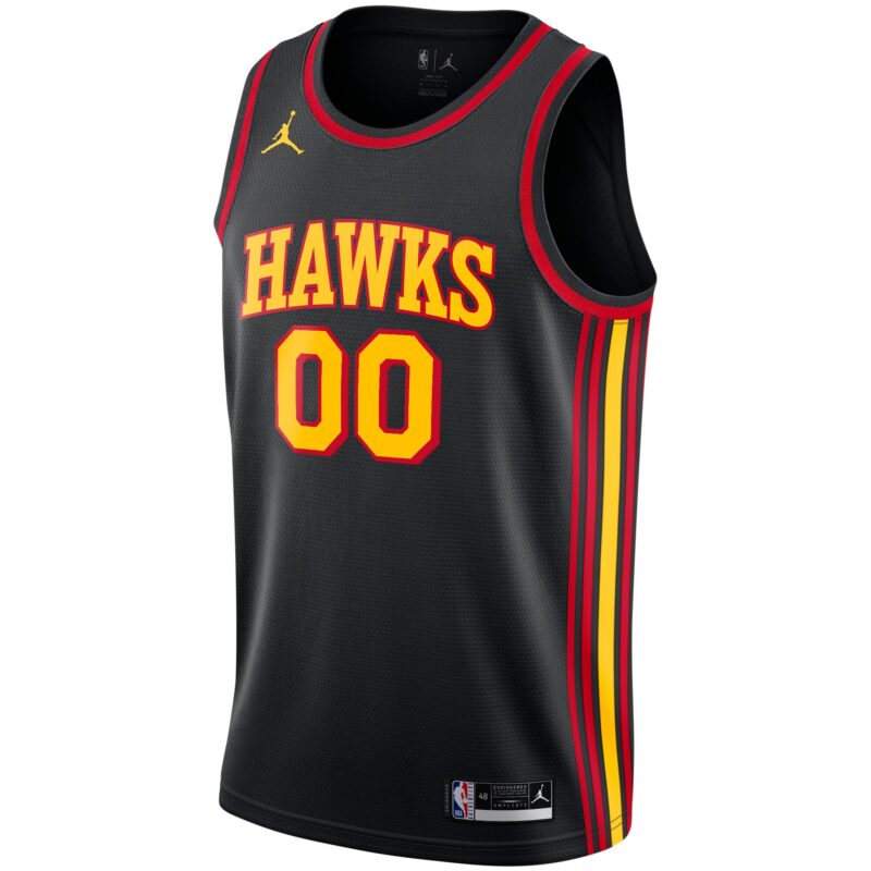 Atlanta Hawks Brand Swingman Custom Jersey - Statement Edition - Black - Image 2