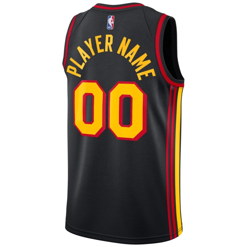 Atlanta Hawks Brand Swingman Custom Jersey - Statement Edition - Black - Image 3