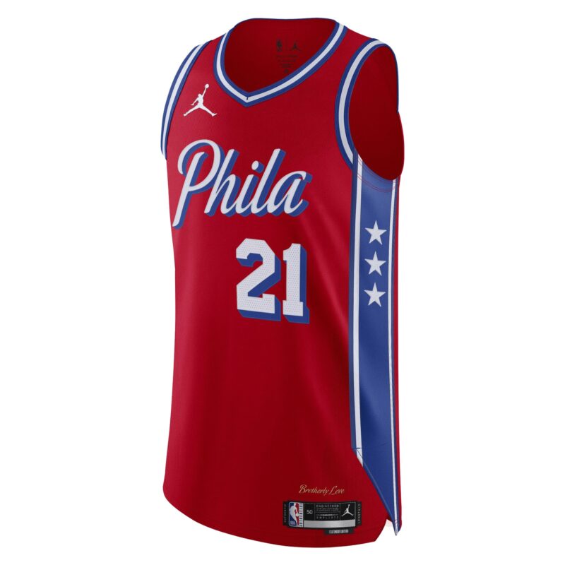 Joel Embiid Philadelphia 76ers Brand Player Jersey - Statement Edition - Red - Image 2