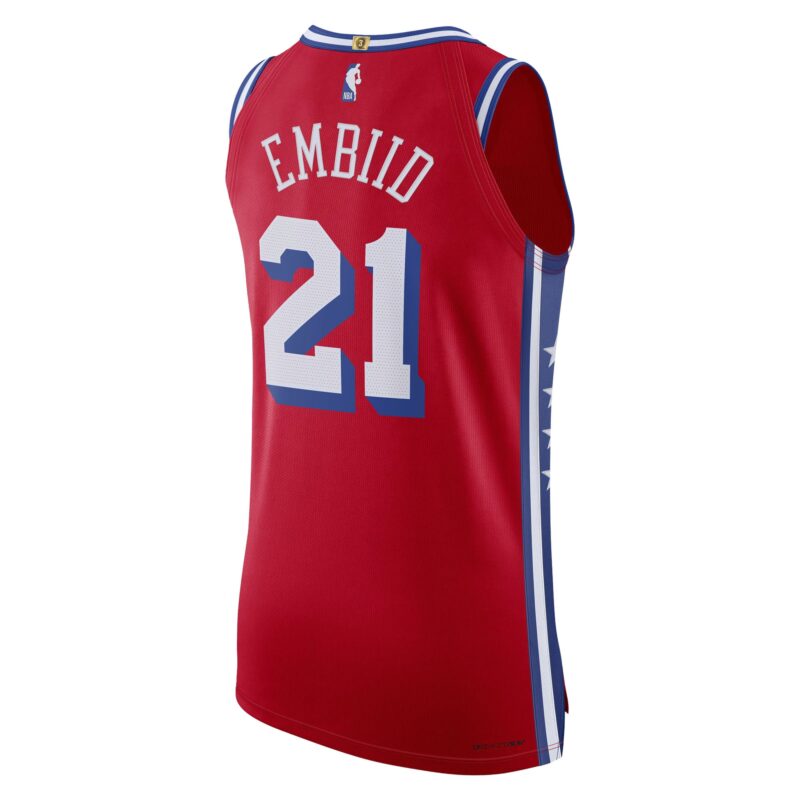 Joel Embiid Philadelphia 76ers Brand Player Jersey - Statement Edition - Red - Image 3