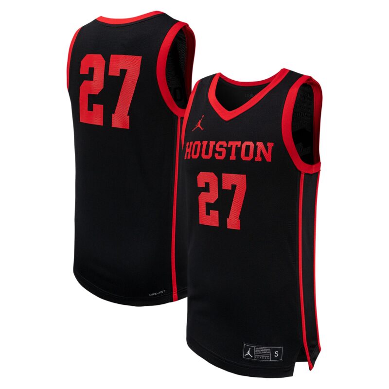 #27 Houston Cougars Brand Basketball Jersey - Black