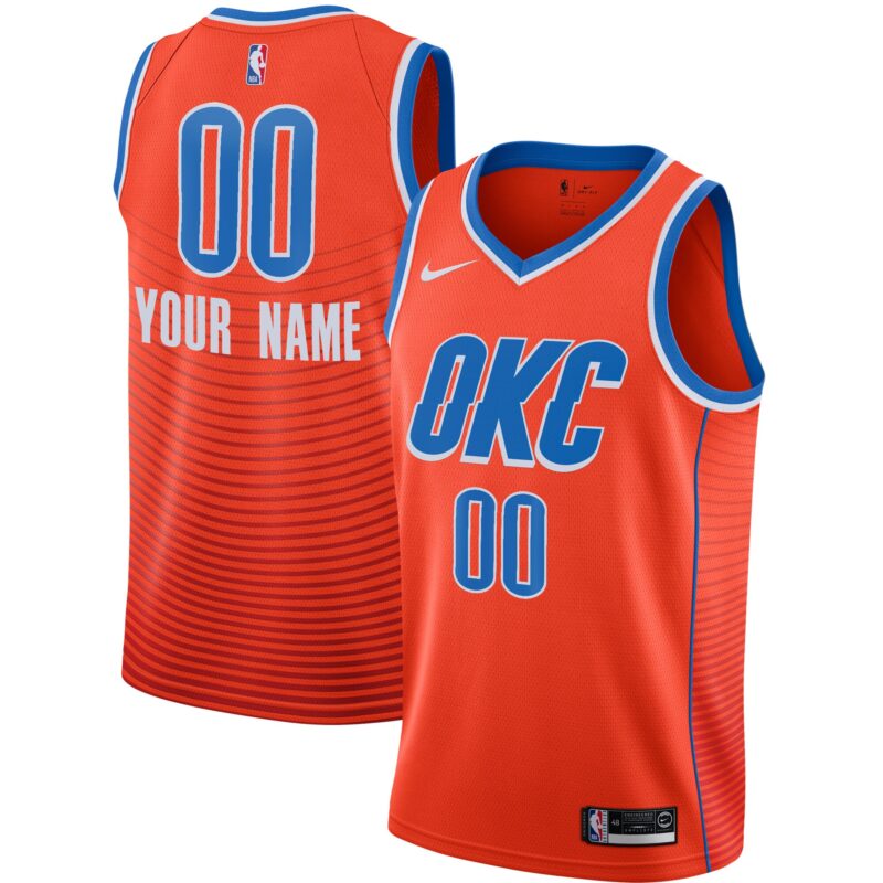 Oklahoma City Thunder Brand Swingman Custom Jersey - Statement Edition - Orange