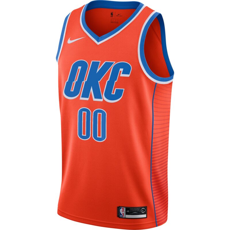 Oklahoma City Thunder Brand Swingman Custom Jersey - Statement Edition - Orange - Image 2