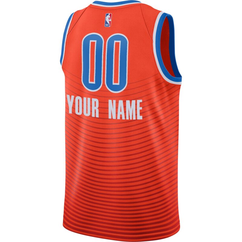 Oklahoma City Thunder Brand Swingman Custom Jersey - Statement Edition - Orange - Image 3