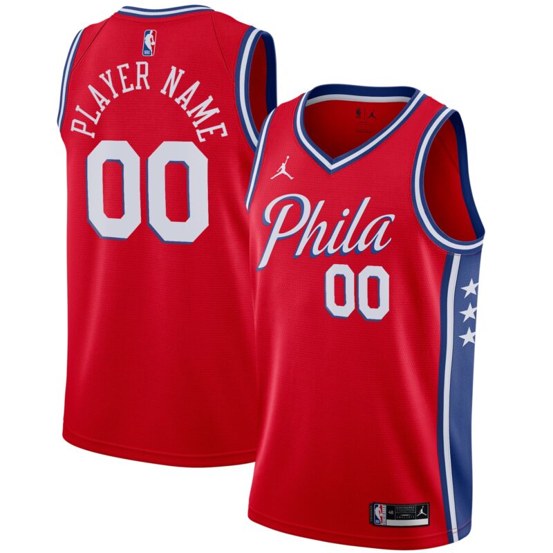 Philadelphia 76ers Brand Swingman Custom Jersey - Statement Edition - Red