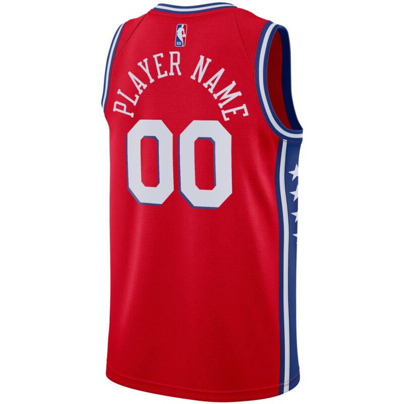 Philadelphia 76ers Brand Swingman Custom Jersey - Statement Edition - Red - Image 3