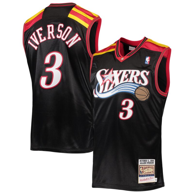 Allen Iverson Philadelphia 76ers Mitchell & Ness 2006 Hardwood Classics Jersey - Black