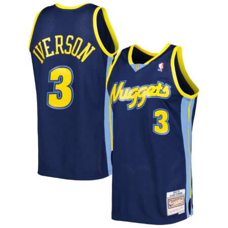 Allen Iverson Denver Nuggets Mitchell & Ness Hardwood Classics Swingman Jersey - Navy