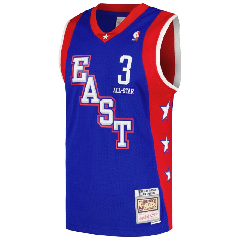 Allen Iverson Eastern Conference Mitchell & Ness Hardwood Classics 2004 Basketball All-Star Game Swingman Throwback Jersey - Royal - Image 2