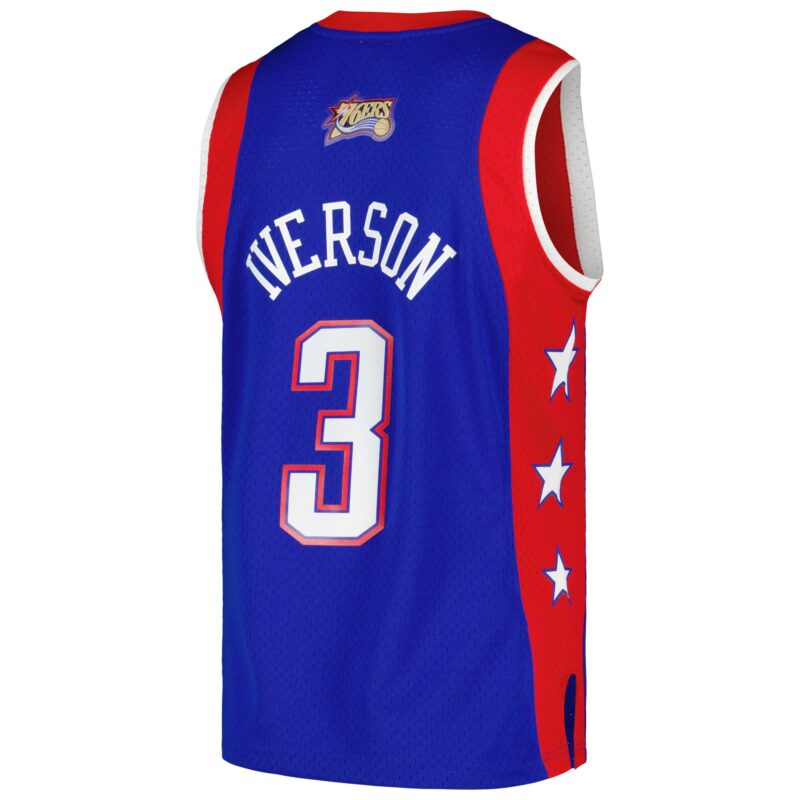 Allen Iverson Eastern Conference Mitchell & Ness Hardwood Classics 2004 Basketball All-Star Game Swingman Throwback Jersey - Royal - Image 3