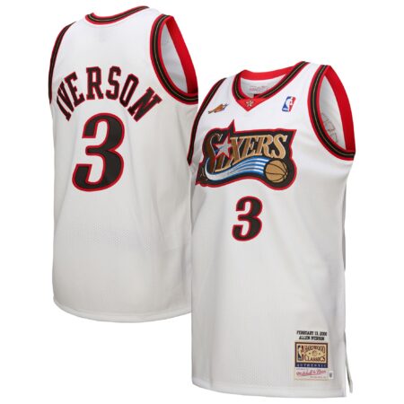 Allen Iverson Philadelphia 76ers Mitchell & Ness 2000 Basketball All-Star Game Jersey - White