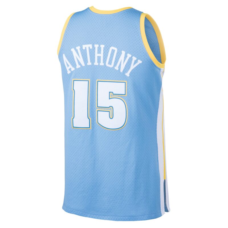 Carmelo Anthony Denver Nuggets Mitchell & Ness Hardwood Classics Swingman Jersey - Light Blue - Image 3