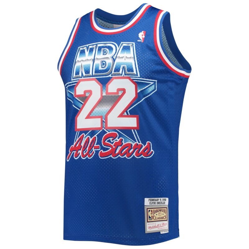 Clyde Drexler Western Conference Mitchell & Ness Hardwood Classics 1992 Basketball All-Star Game Swingman Jersey - Royal - Image 2