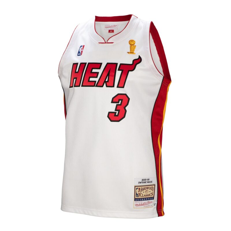 Dwyane Wade Miami Heat Mitchell & Ness 2005-06 Player Jersey - White - Image 2