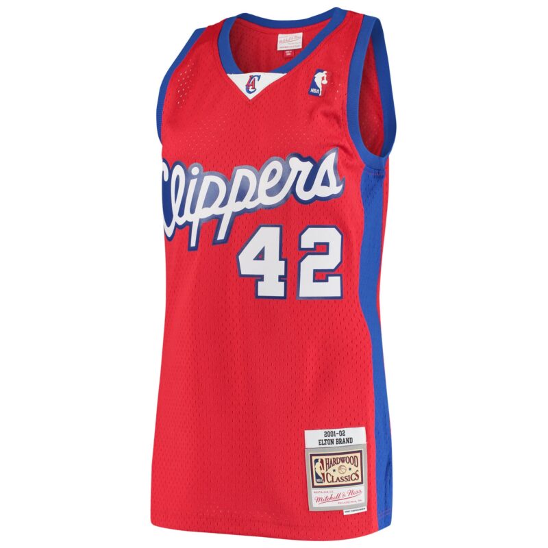 Elton Brand LA Clippers Mitchell & Ness Hardwood Classics Swingman Jersey - Red - Image 2