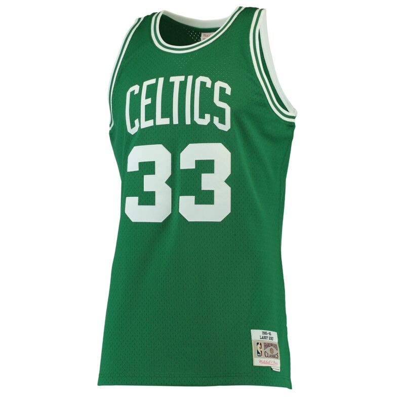Larry Bird Boston Celtics Mitchell & Ness Hardwood Classics Swingman Jersey - Kelly Green - Image 2