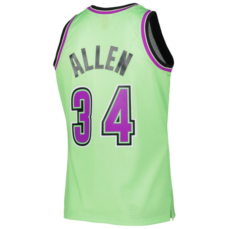 Ray Allen Milwaukee Bucks Mitchell & Ness 1996-97 Hardwood Classics Reload 3.0 Swingman Jersey - Green - Image 3