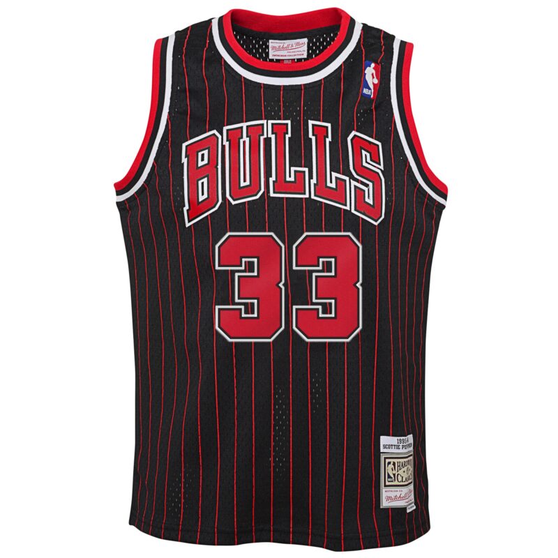 Scottie Pippen Chicago Bulls Mitchell & Ness Big & Tall Hardwood Classics Swingman Jersey - Black - Image 2