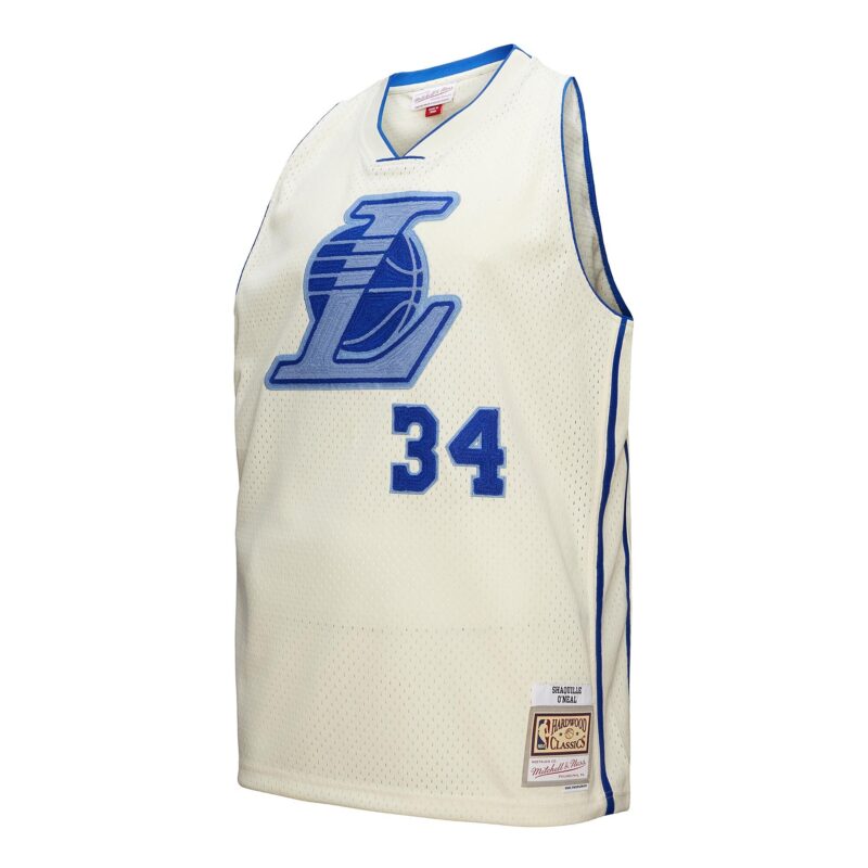Shaquille O'Neal Los Angeles Lakers Mitchell & Ness Chainstitch Swingman Jersey - Cream - Image 2