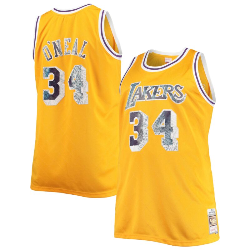 Shaquille O'Neal Los Angeles Lakers Mitchell & Ness Big & Tall 1996-97 Basketball 75th Anniversary Diamond Swingman Jersey - Gold