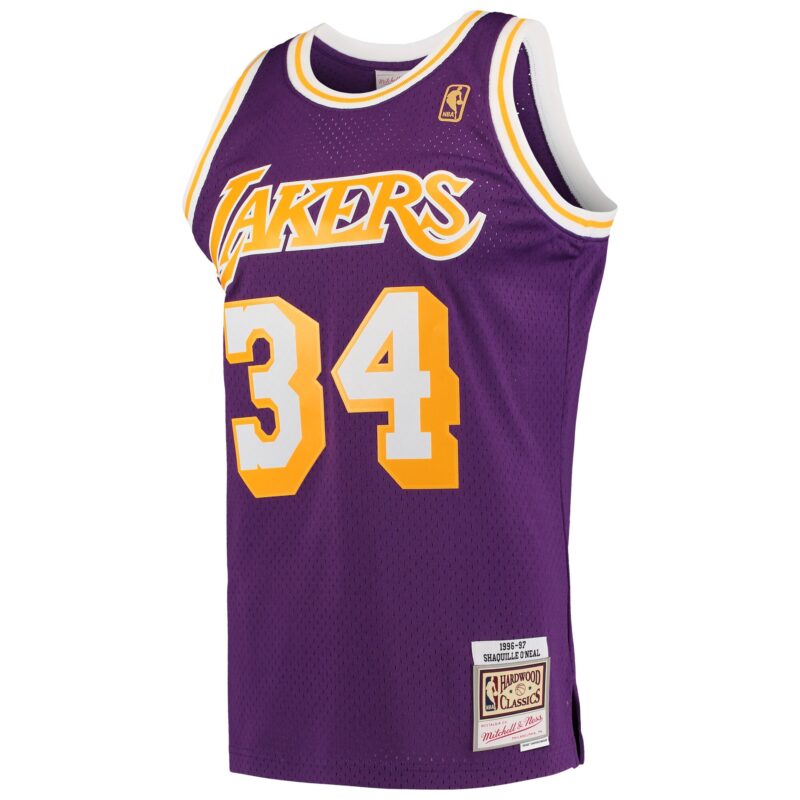 Shaquille O'Neal Los Angeles Lakers Mitchell & Ness Hardwood Classics Swingman Jersey - Purple - Image 2