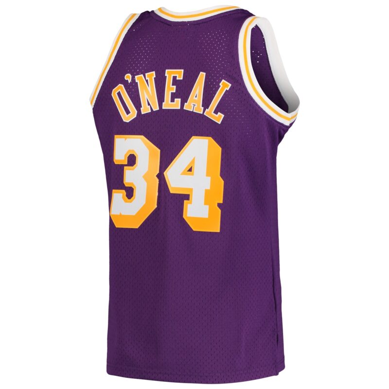 Shaquille O'Neal Los Angeles Lakers Mitchell & Ness Hardwood Classics Swingman Jersey - Purple - Image 3