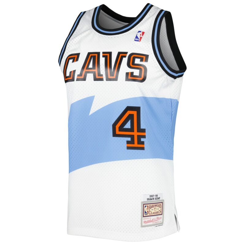 Shawn Kemp Cleveland Cavaliers Mitchell & Ness Hardwood Classics Swingman Jersey - White - Image 2
