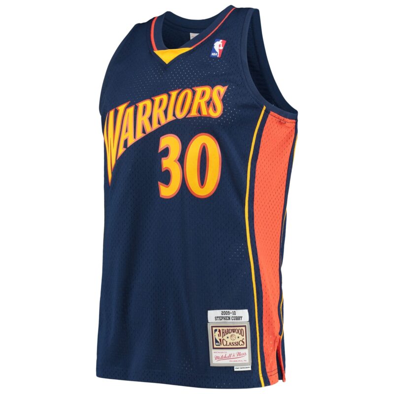 Stephen Curry Golden State Warriors Mitchell & Ness Hardwood Classics Swingman Jersey - Navy - Image 2