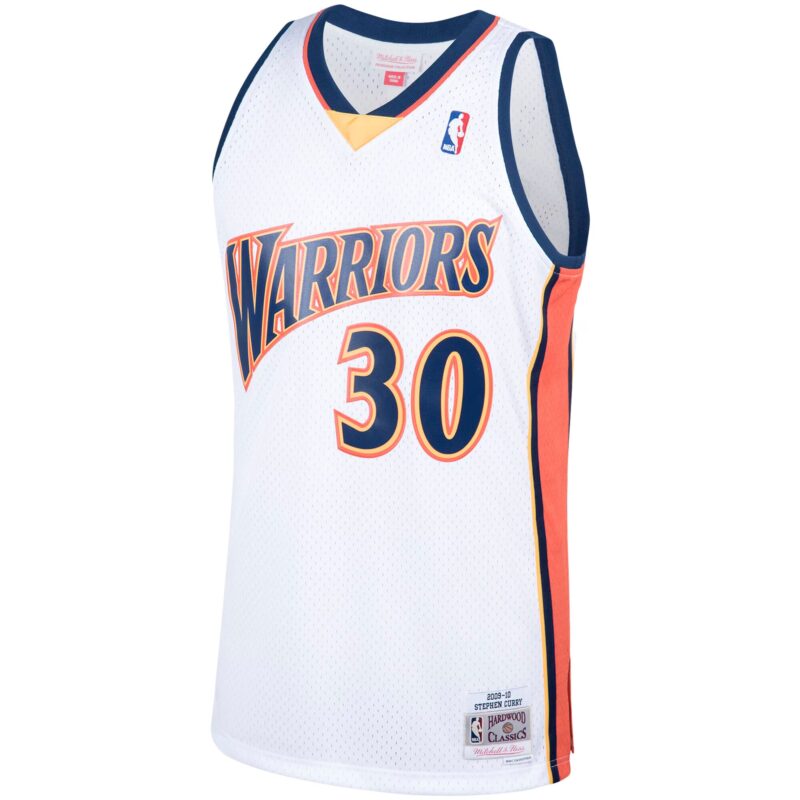 Stephen Curry Golden State Warriors Mitchell & Ness Hardwood Classics Swingman Jersey - White - Image 2