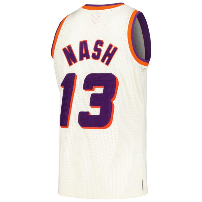 Steve Nash Phoenix Suns Mitchell & Ness Chainstitch Swingman Jersey - Cream - Image 3