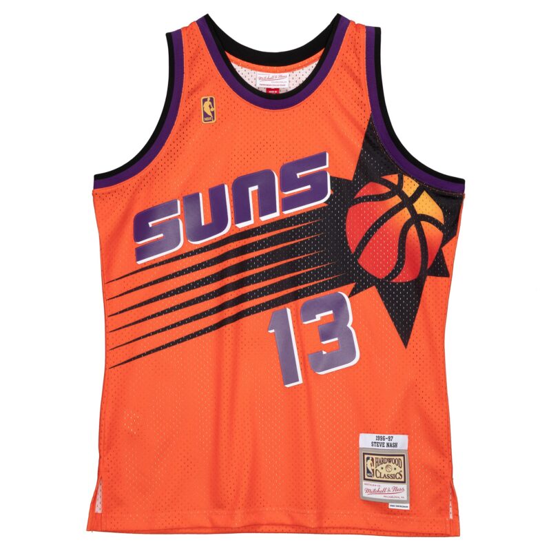 Steve Nash Phoenix Suns Mitchell & Ness 1996-97 Hardwood Classics Reload 2.0 Swingman Jersey - Orange - Image 2