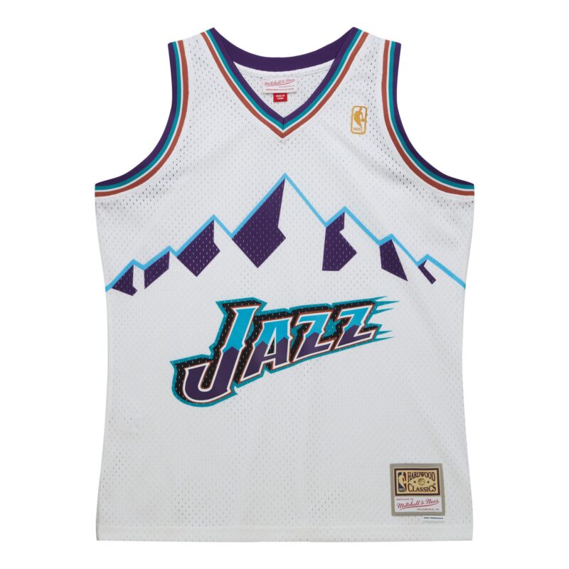 Utah Jazz Mitchell & Ness 1996-97 Hardwood Classics Swingman Jersey - White - Image 2