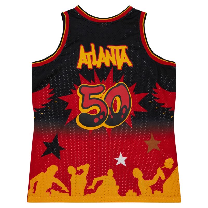 Atlanta Hawks Mitchell & Ness x Tats Cru Hardwood Classics Fashion Jersey - Black - Image 3