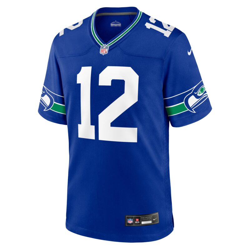 12s Seattle Seahawks Throwback Player Game Jersey - Royal - Image 2