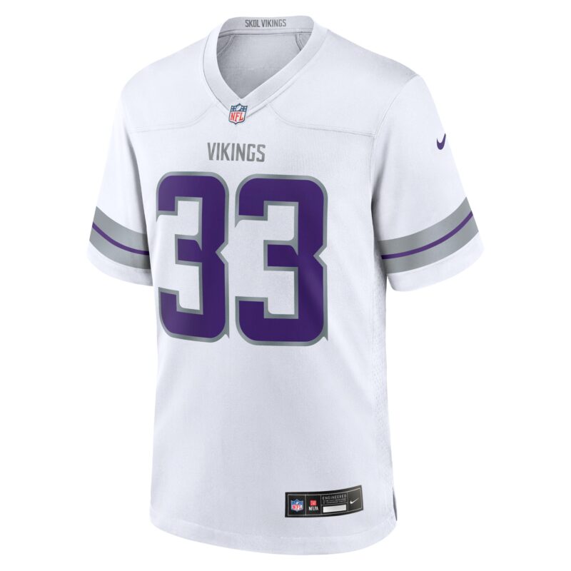 Aaron Jones Minnesota Vikings Alternate Game Player Jersey - White - Image 2