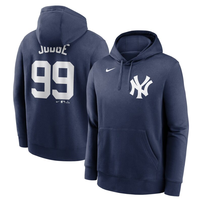 Aaron Judge New York Yankees Player Name & Number Club Pullover Hoodie - Navy
