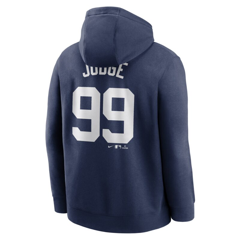 Aaron Judge New York Yankees Player Name & Number Club Pullover Hoodie - Navy - Image 3