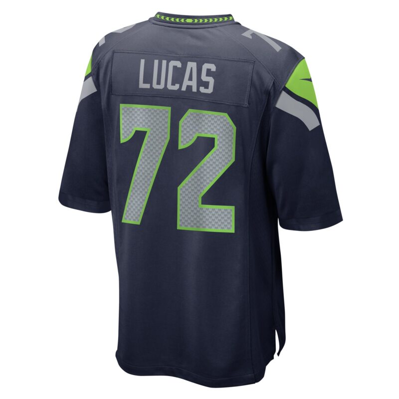 Abraham Lucas Seattle Seahawks Game Jersey - College Navy - Image 3